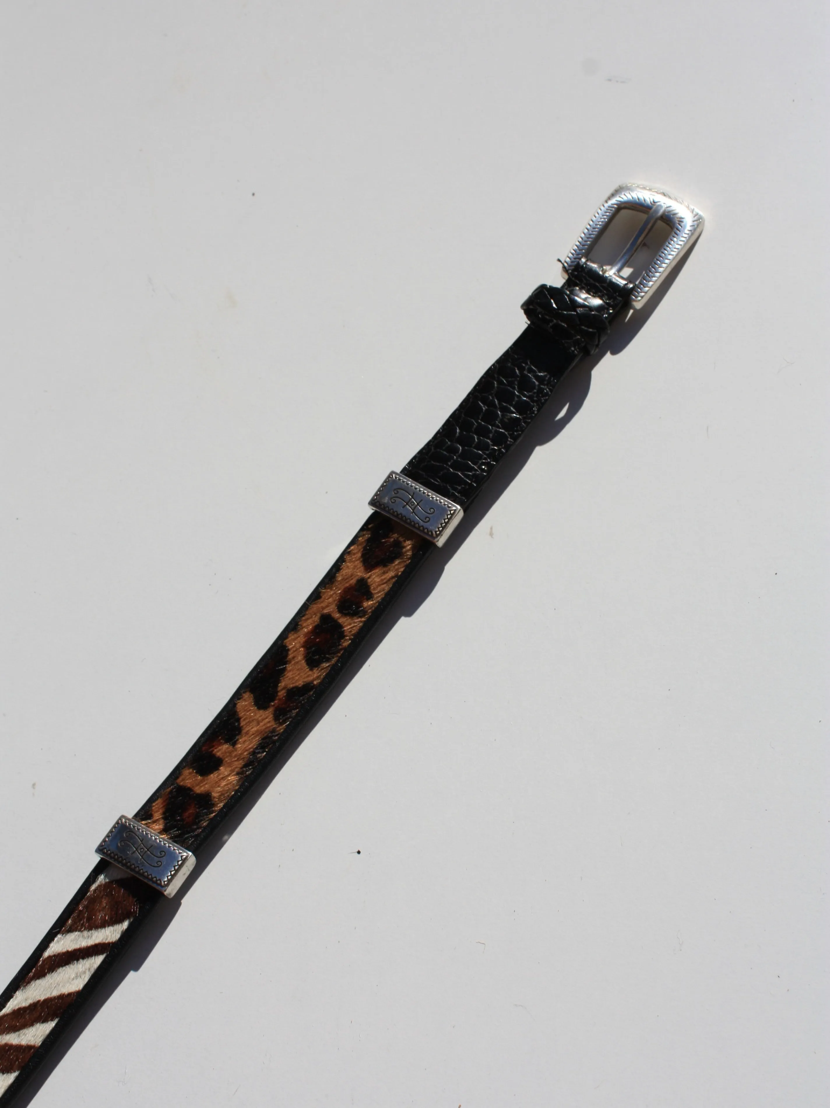 Animal Print Paneled Belt