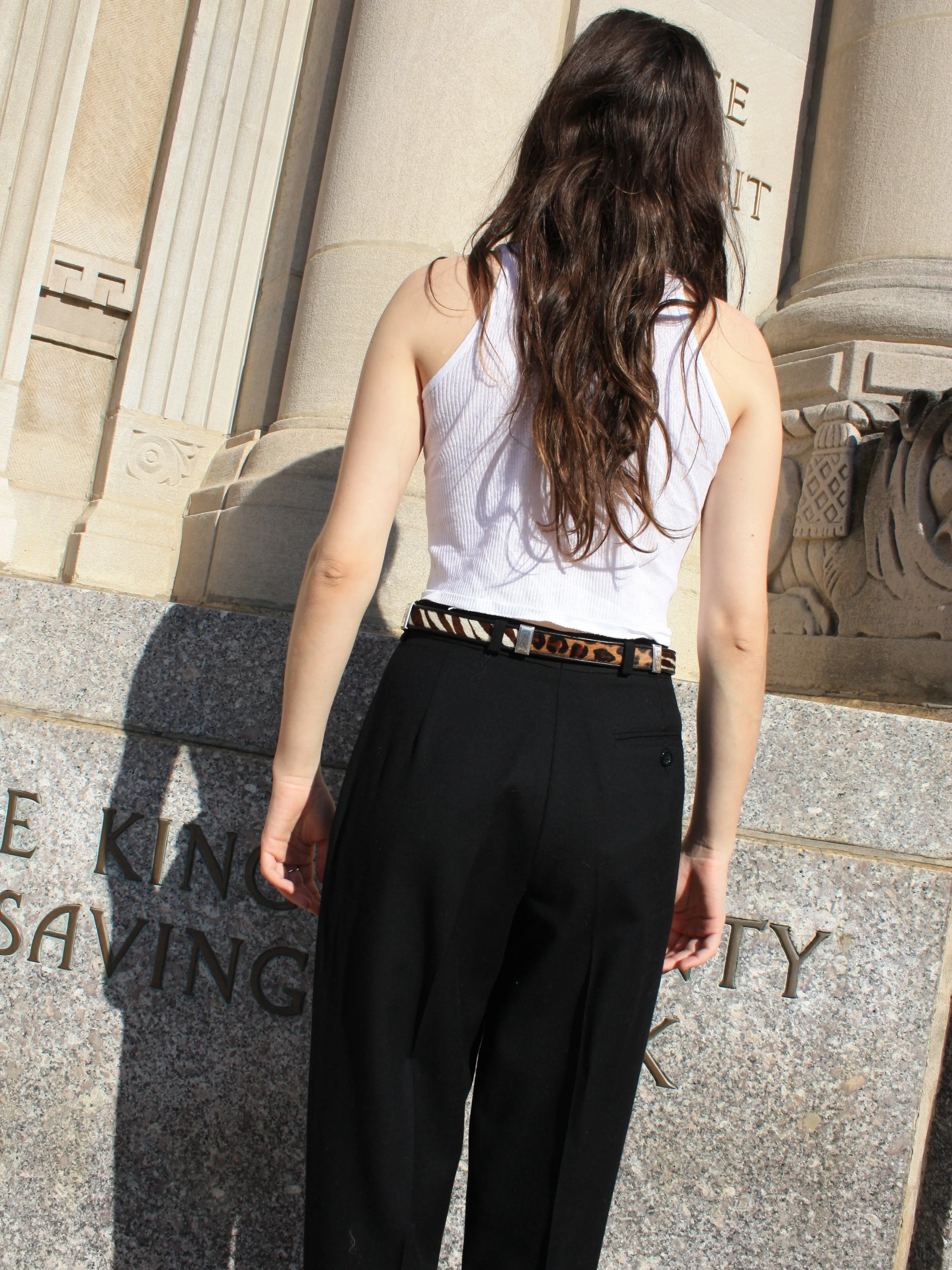 Animal Print Paneled Belt