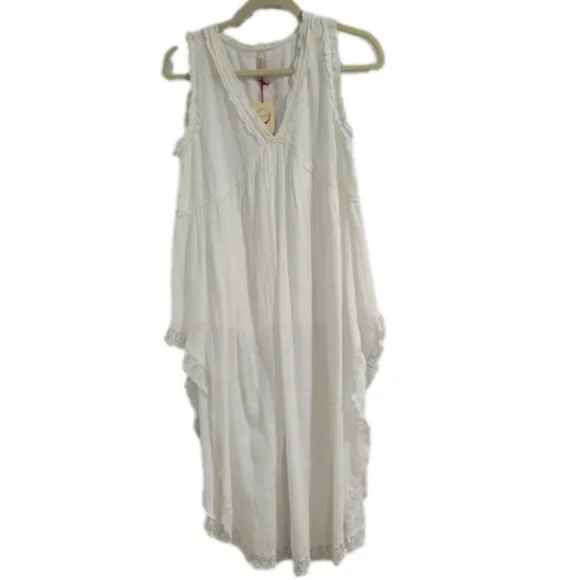 Anthropologie RAGA Nightgown with lace trim and short lining NWT Size S (M)