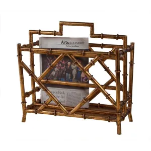 Antique Gold Iron Magazine Rack
