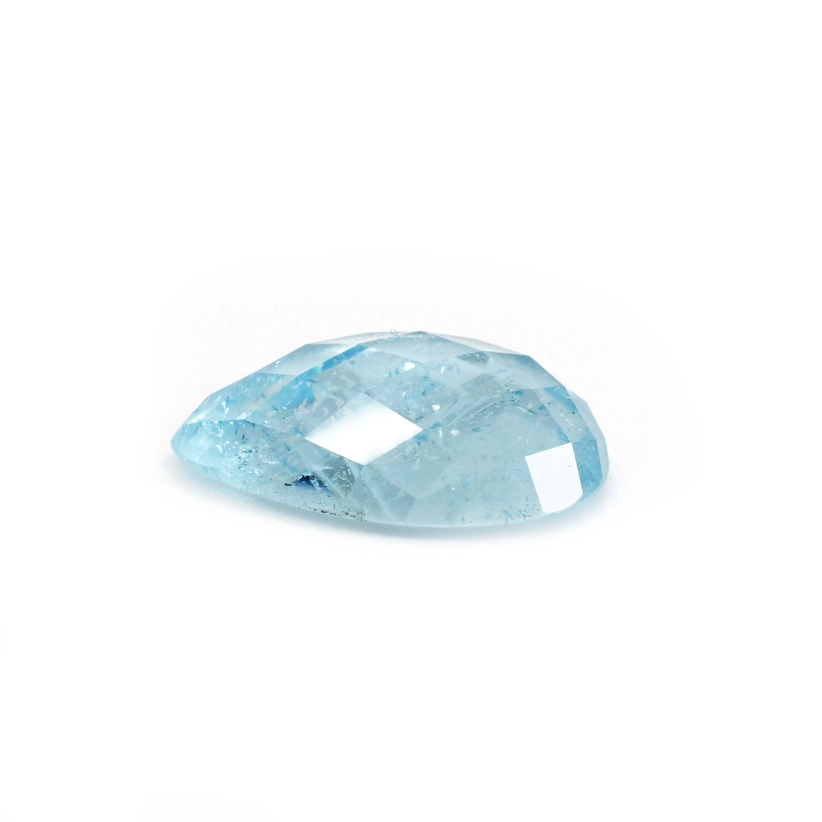 Aquamarine 23.76mm 20.06ct Faceted Rose Cut Teardrop Gemstone