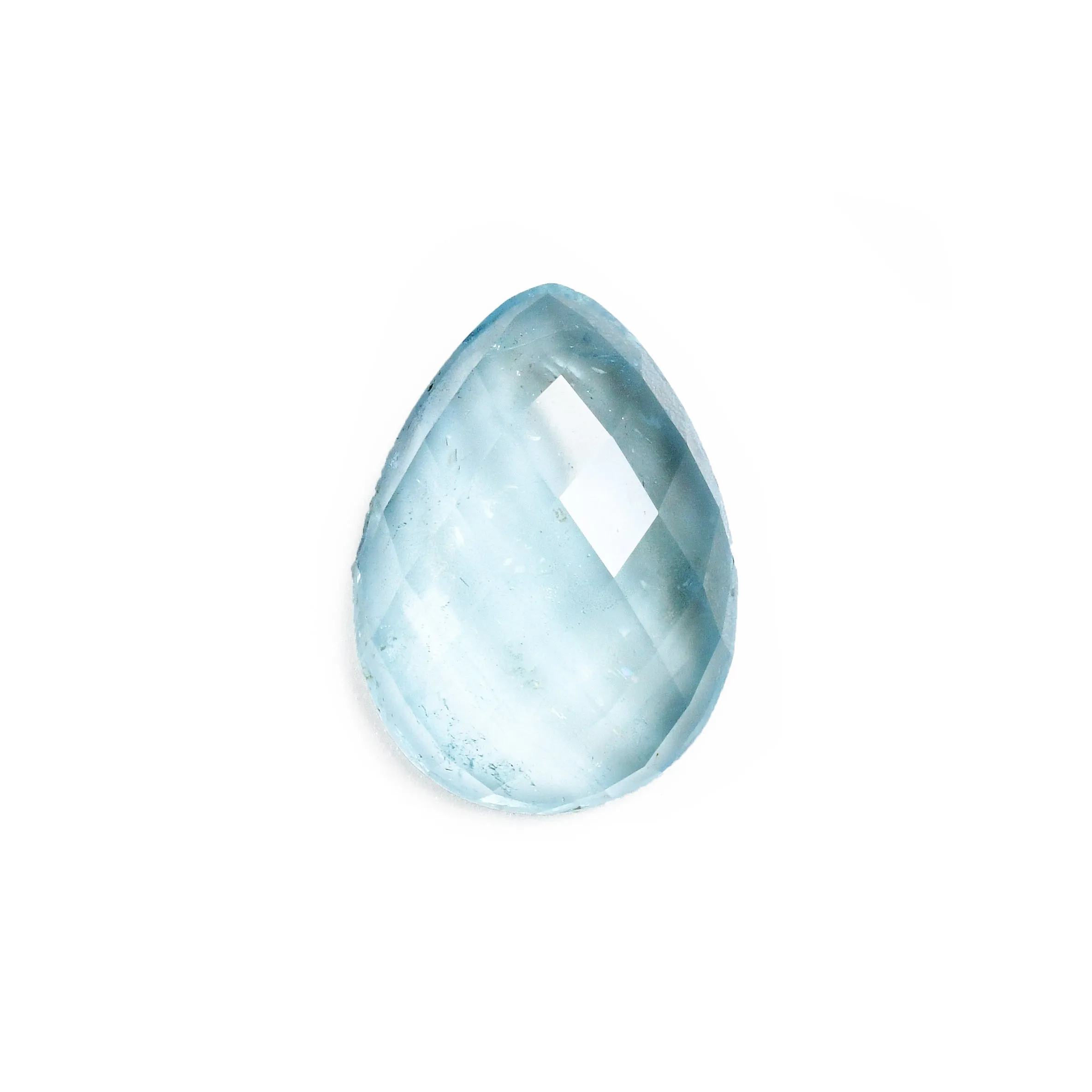 Aquamarine 23.76mm 20.06ct Faceted Rose Cut Teardrop Gemstone