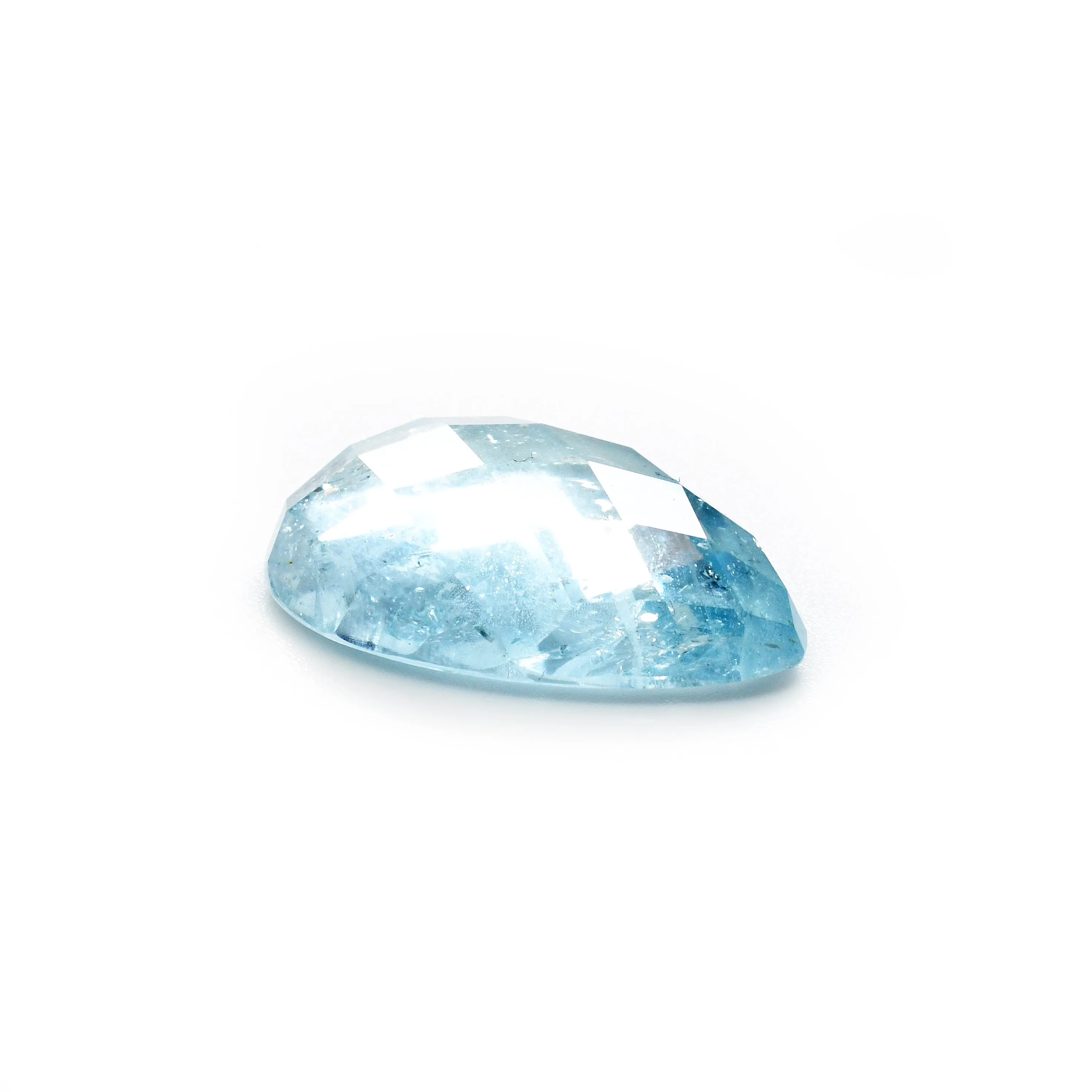 Aquamarine 23.76mm 20.06ct Faceted Rose Cut Teardrop Gemstone