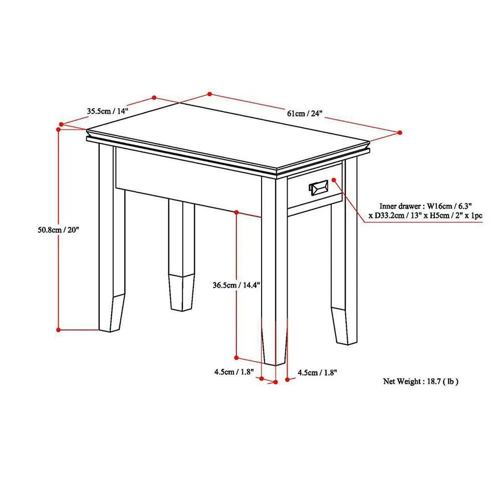 Artisan Narrow End Table