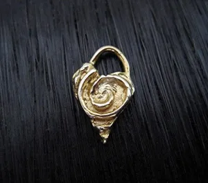 Artisan Spiral Heart Charm and Pendant in Gold Bronze (one charm)