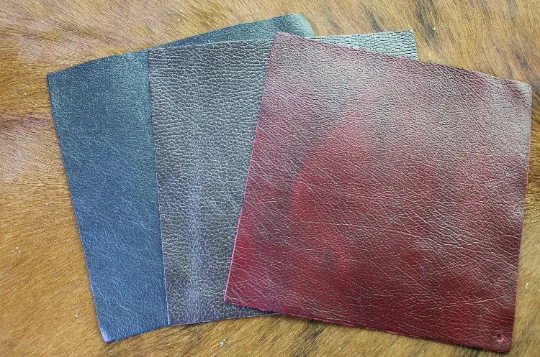 Assorted Cowhide Leather Pre Cut Pieces | 12"x12" & 11"x9" inch Precuts Sheets for Crafts