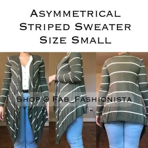 Asymmetrical Striped cardigan sweater