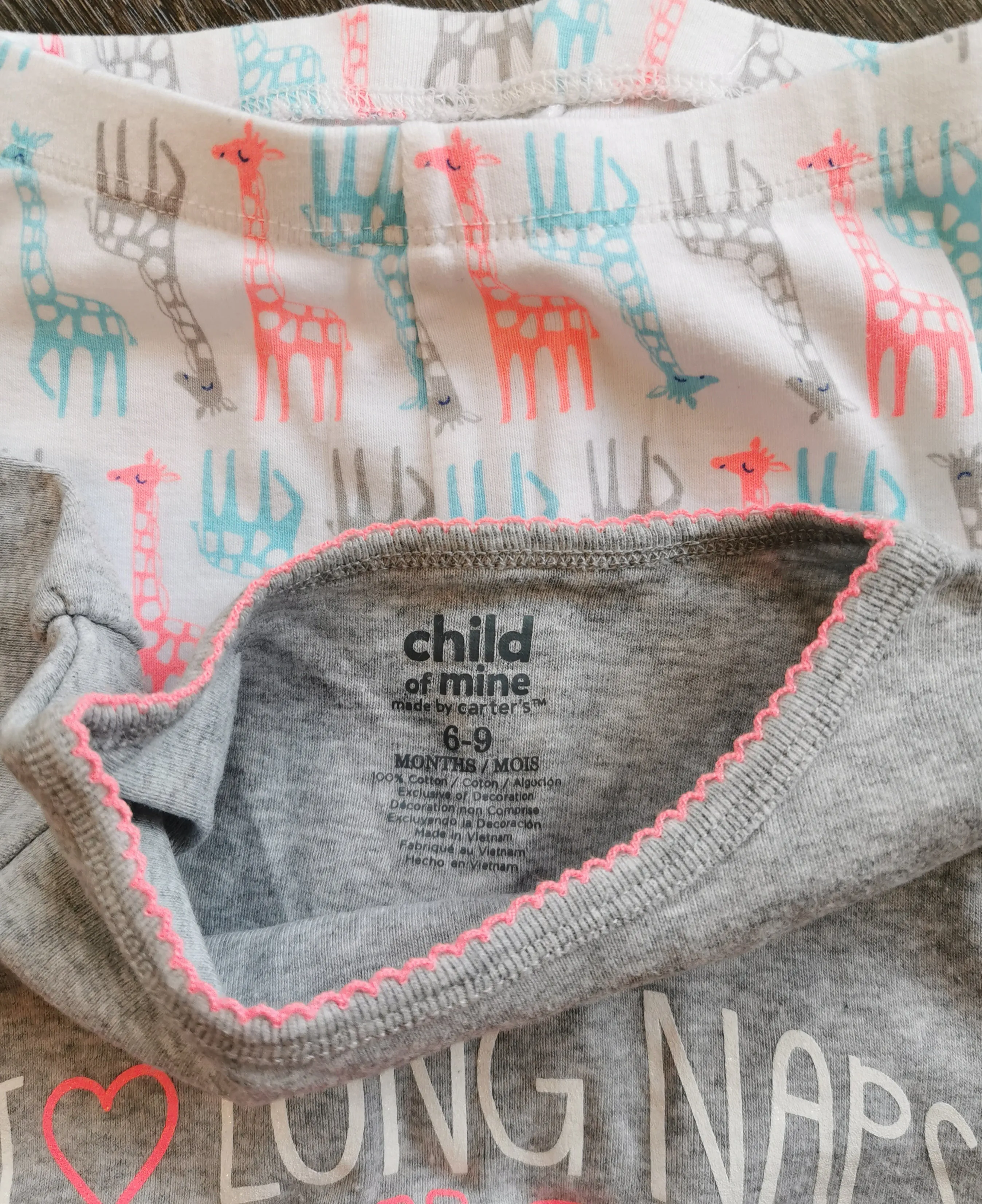 BABY GIRL SIZE 6/9 MONTHS - CARTER'S Matching 2 Piece Outfit EUC B38