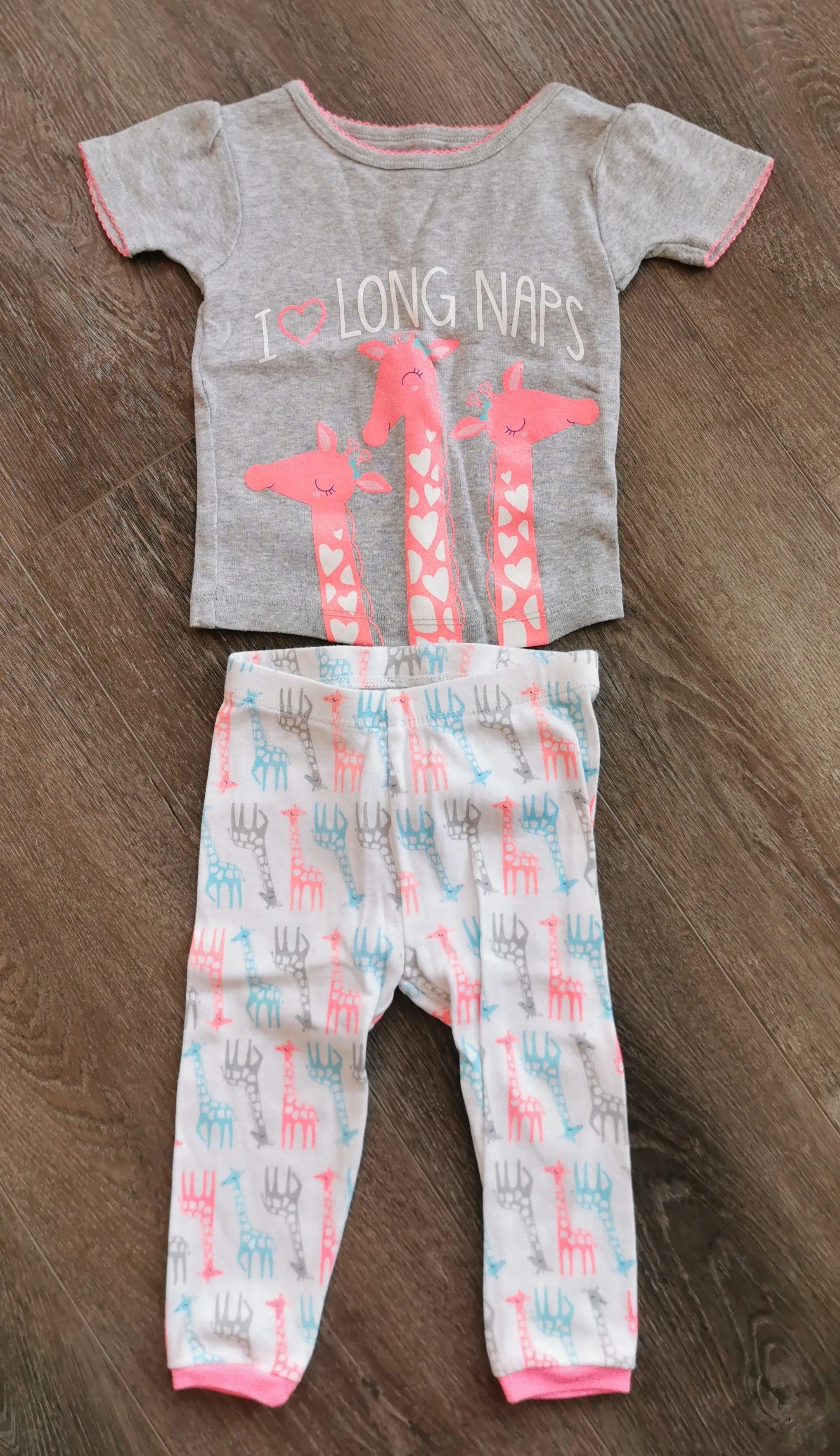 BABY GIRL SIZE 6/9 MONTHS - CARTER'S Matching 2 Piece Outfit EUC B38