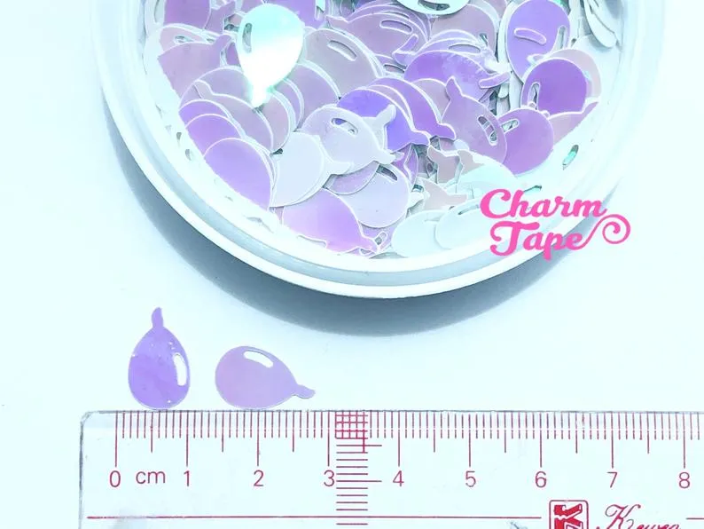 Baby Shower Balloons Loose glitters Confetti 12mm Party Decor UV resin, Iridescent Glitter Balloon cut out