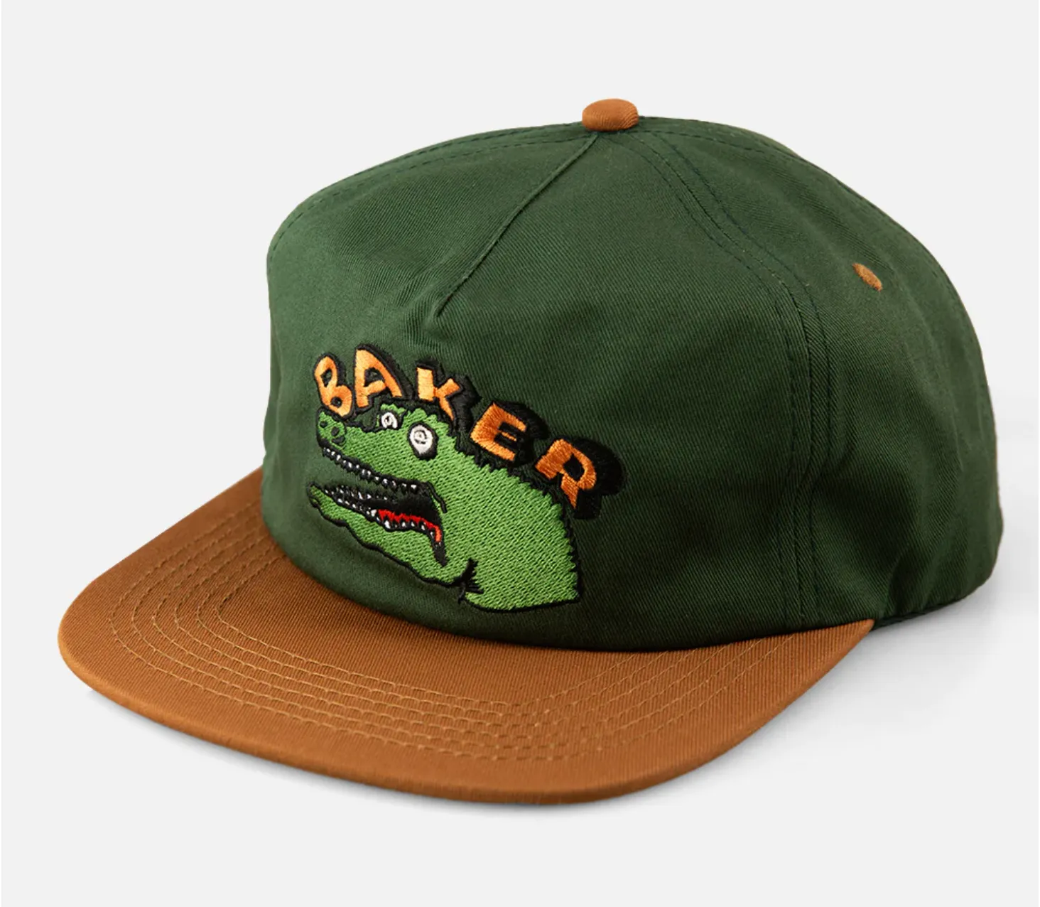 Baker Croc Pot Snapback Cap - Green/Tan
