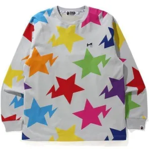 Bape Sta Pattern Relaxed Fit L/S Tee Multicolor