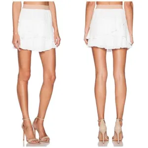 BCBGMaxazria NWT White Ashleah Layered Skater Mini Skirt
