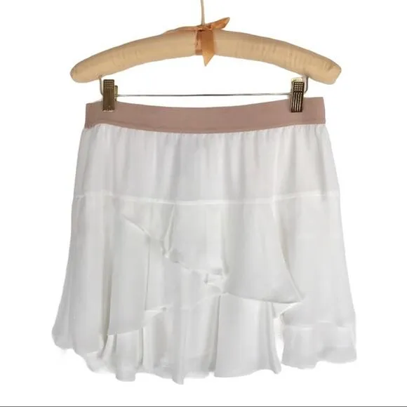 BCBGMaxazria NWT White Ashleah Layered Skater Mini Skirt