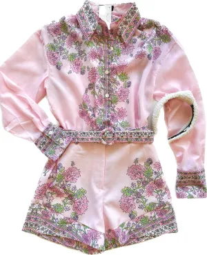 BE6169 Pastel Pink Floral Flowy  Set