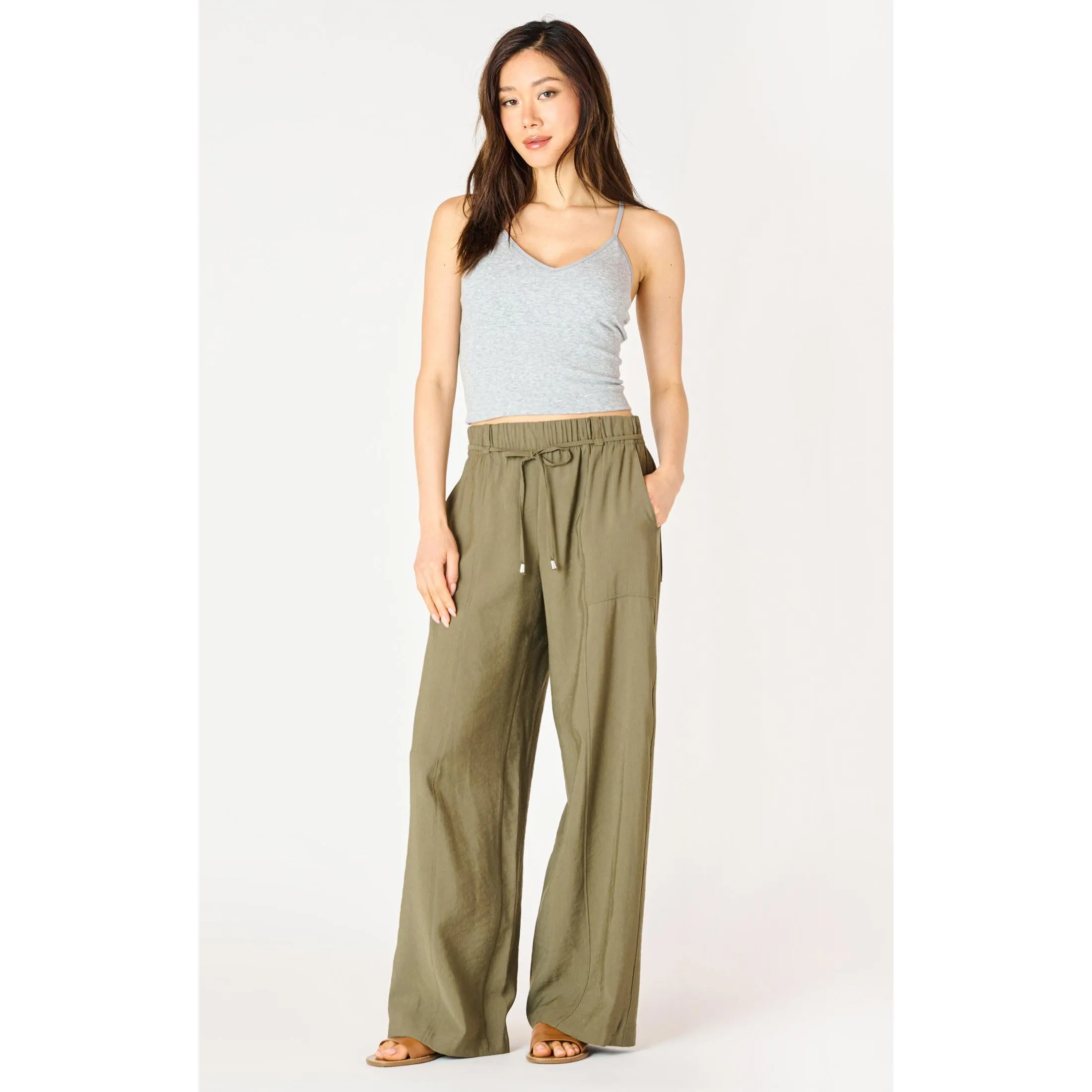 BELTED WIDE LEG FLOWY PANT