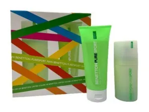 Benetton Pure Sport 2 Pc Gift Set (3.3 oz Eau de Toilette Spray   Shower Gel) for Men