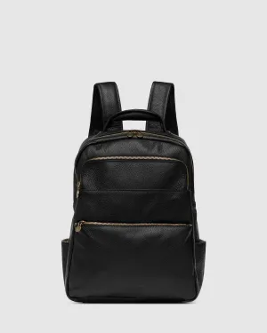 Bexley Black - Leather Laptop Backpack