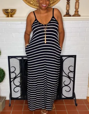 Black & White Stripe Maxi