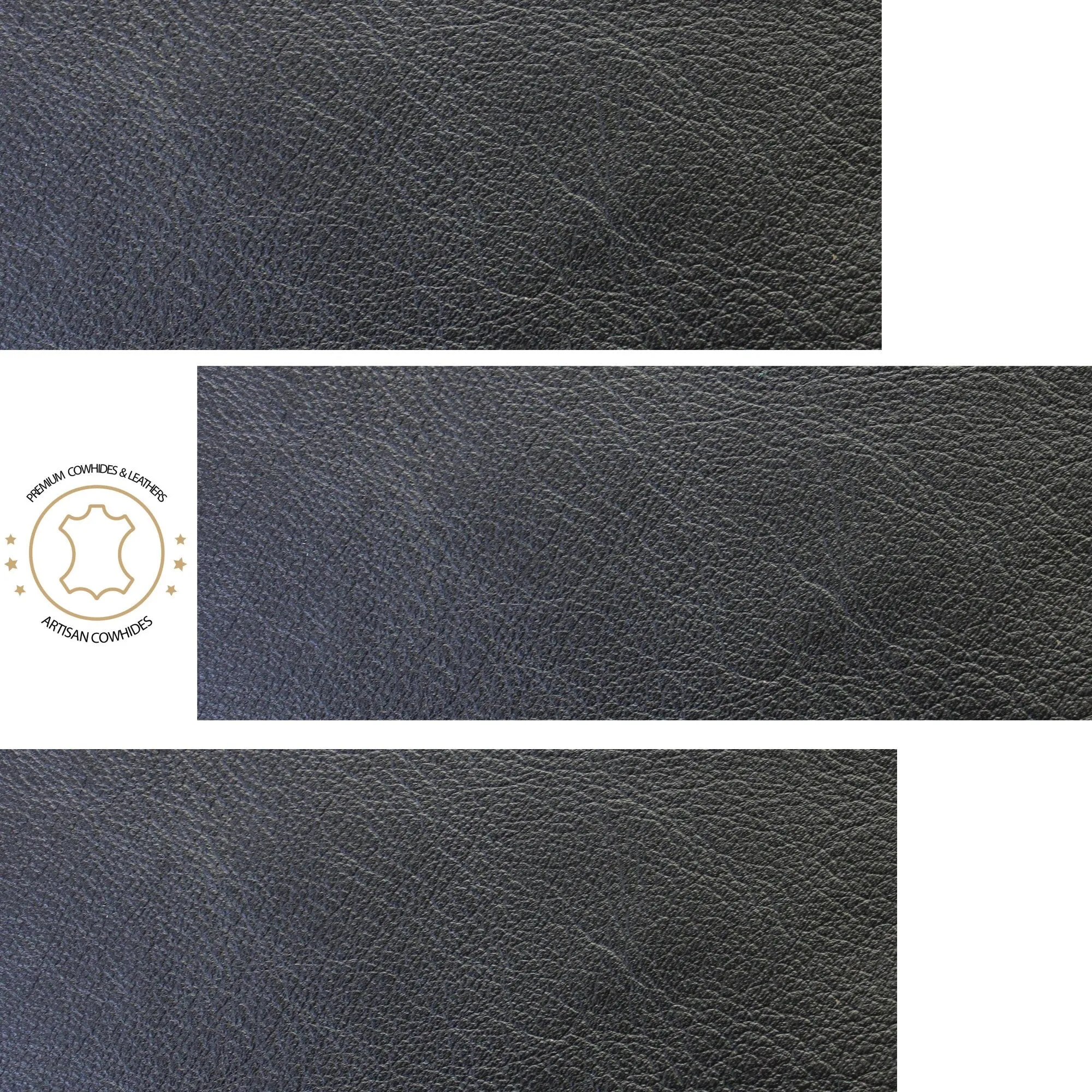 Black Cowhide LEATHER PRE CUT Pieces | 12"x12" Precuts Sheets for Crafts