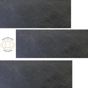 Black Cowhide LEATHER PRE CUT Pieces | 12"x12" Precuts Sheets for Crafts