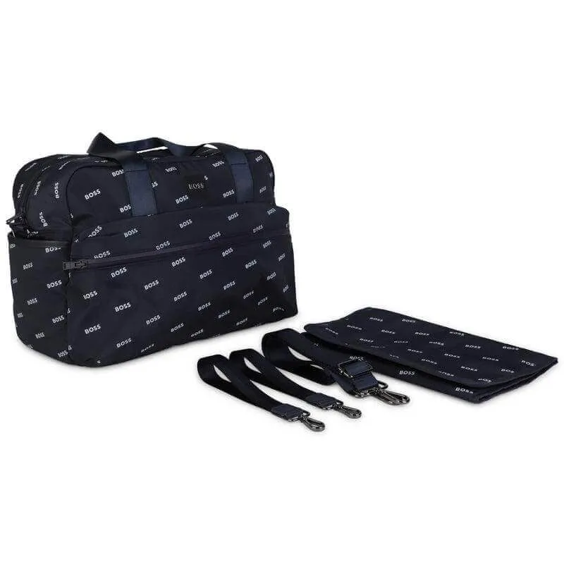 Black Navy Logo Baby Changing Bag & Mat