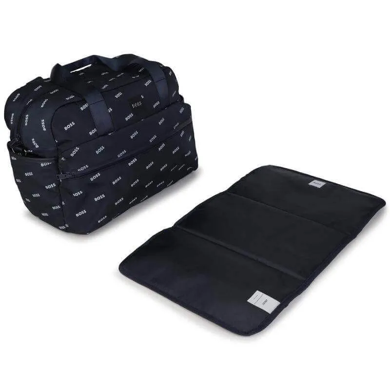 Black Navy Logo Baby Changing Bag & Mat