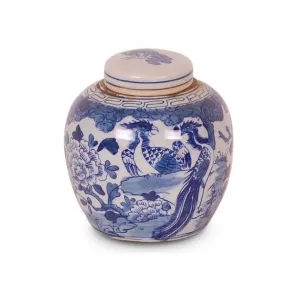 Blue and White Chinese Porcelain Jar, Small