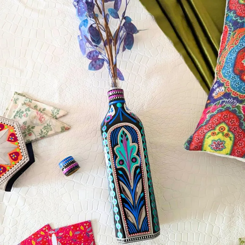 Blue Blossom Decorative Bottle