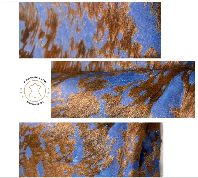 Blue Wash on Cowhide Sheets | 12"x12", 12"x18", 12"x24" Precuts Leather Sheets