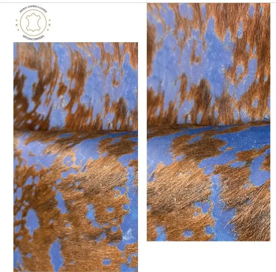 Blue Wash on Cowhide Sheets | 12"x12", 12"x18", 12"x24" Precuts Leather Sheets