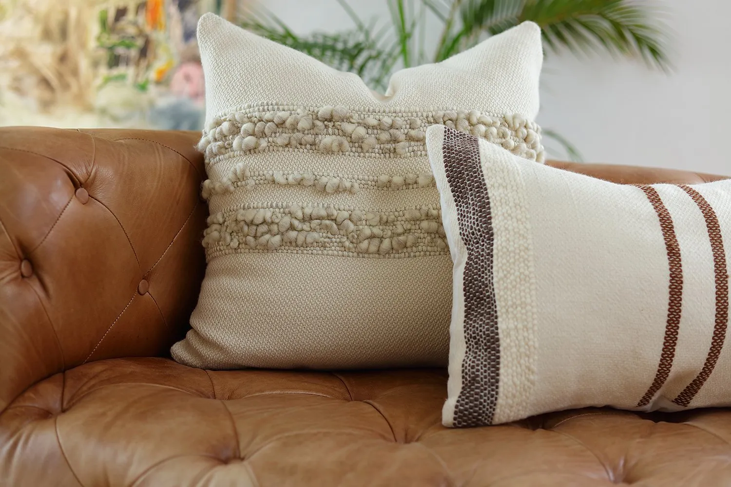 Border Grey Stripes Square Pillow