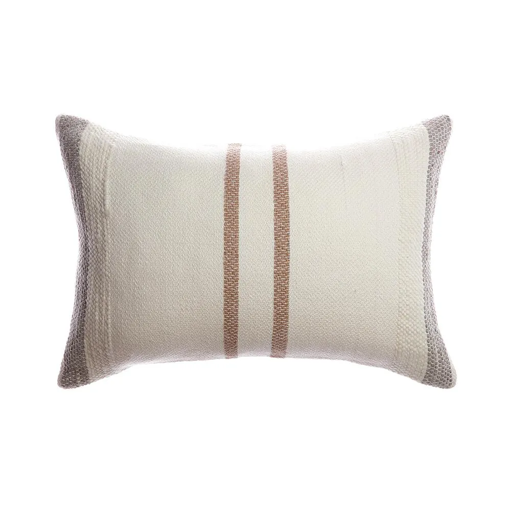 Border Grey Stripes Square Pillow