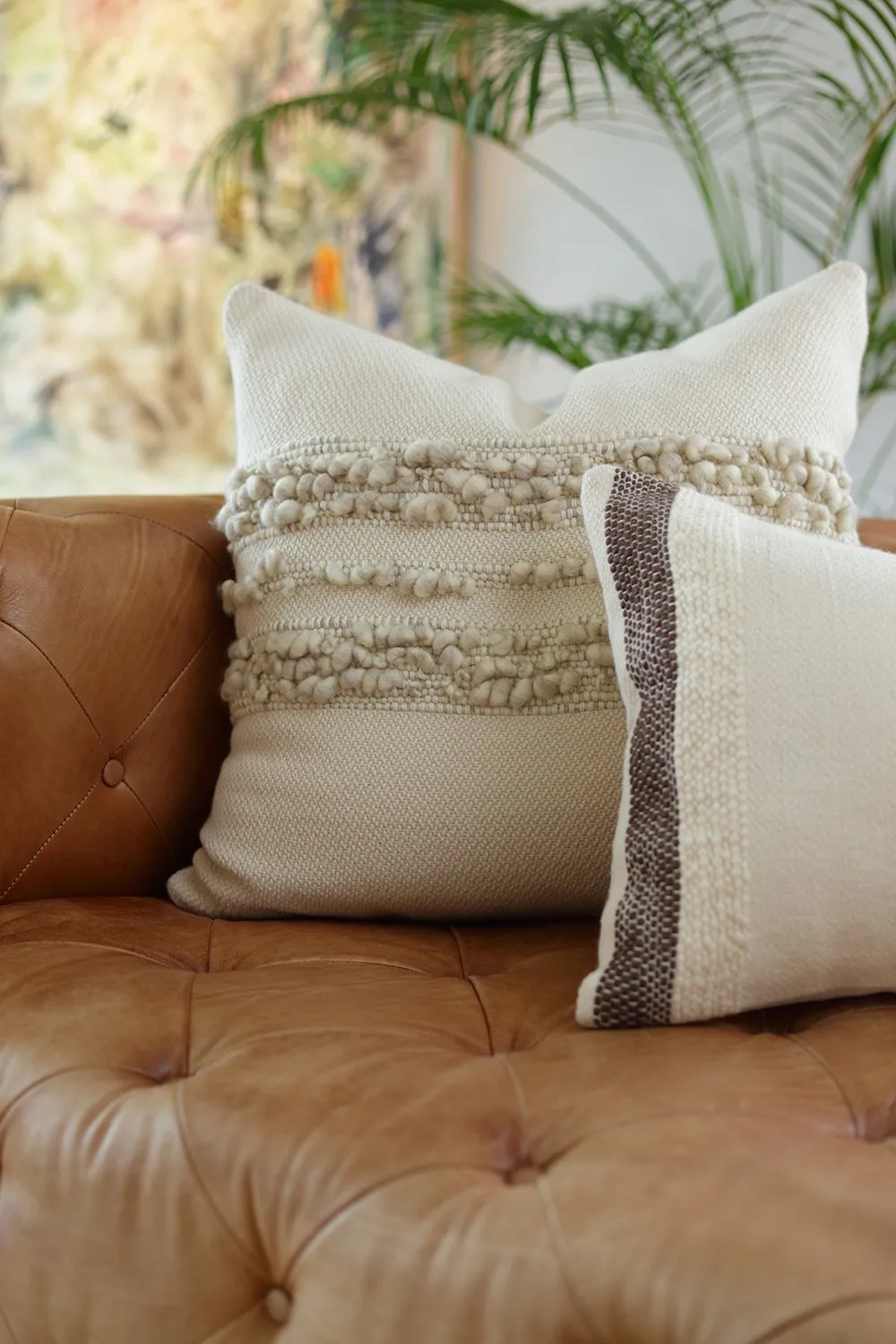 Border Grey Stripes Square Pillow