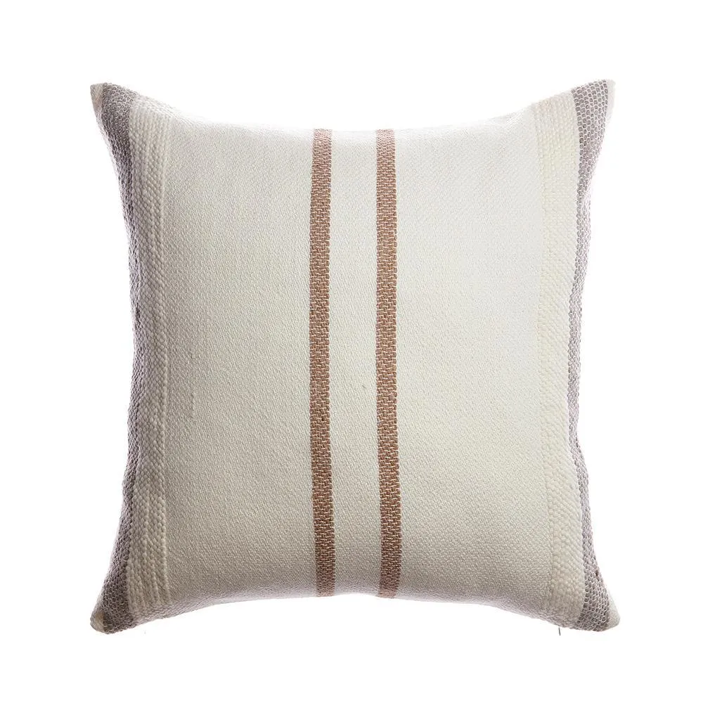 Border Grey Stripes Square Pillow
