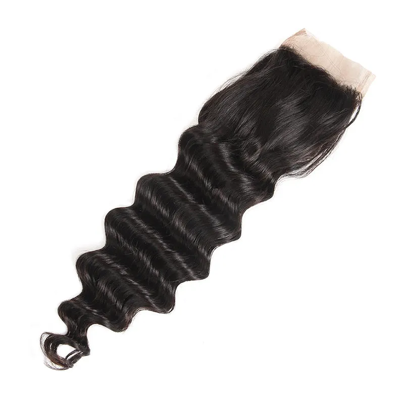 Brazilian Loose Deep Wave 4*4 Lace Closure Density 120%