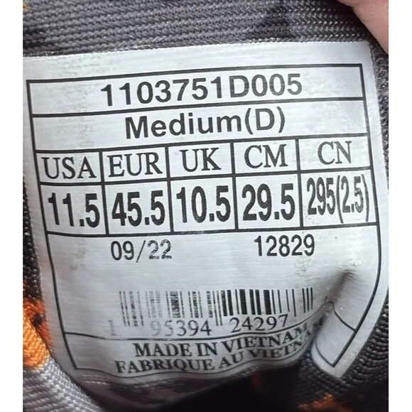 Brooks Range 2 Men Black/Grey/Orange Running 1103751D005 Size 11.5 D