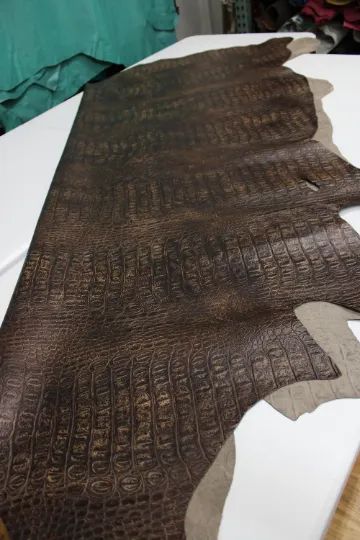 Brown Embossed  Cowhide LEATHER PRE CUT Pieces | 12"x12" Precuts Sheets for Crafts