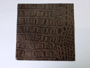 Brown Embossed  Cowhide LEATHER PRE CUT Pieces | 12"x12" Precuts Sheets for Crafts