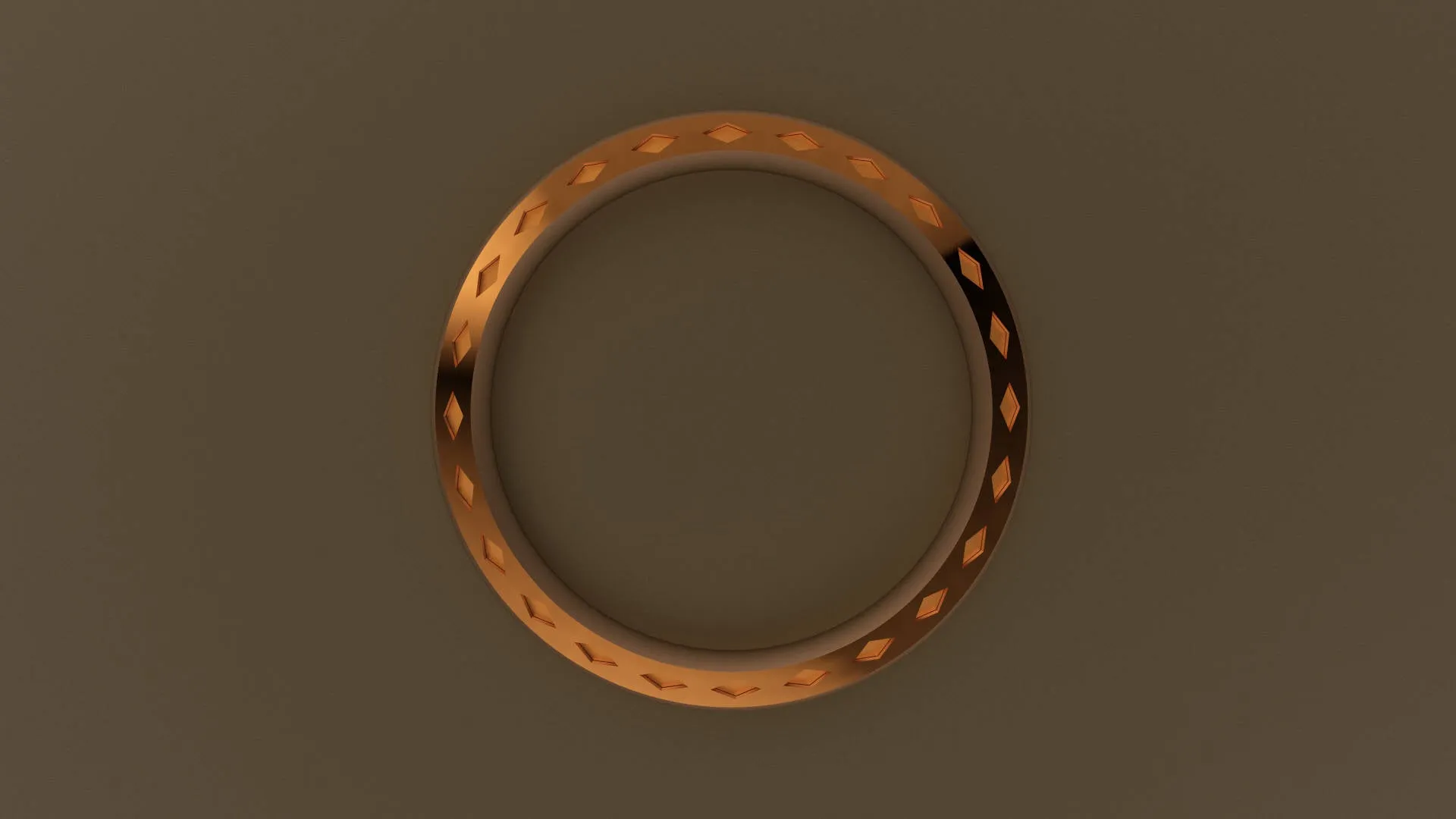 Brushed Rose Gold 4mm Side Design Wedding Band