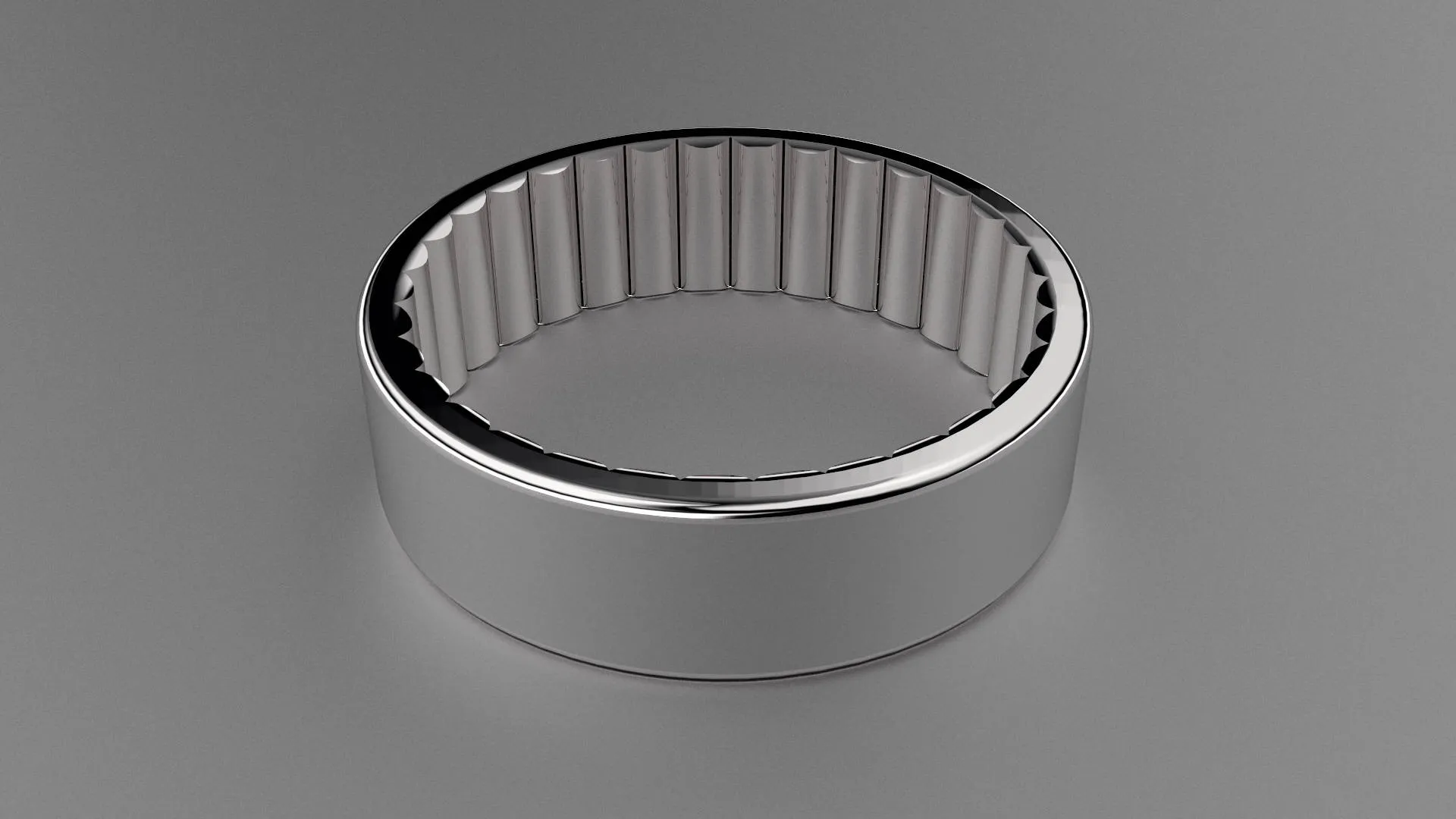 Brushed Sterling Silver 6mm Interior Fluted Wedding Band