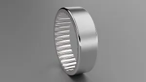 Brushed Sterling Silver 6mm Interior Fluted Wedding Band