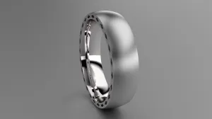 Brushed Sterling Silver 6mm Side Design Wedding Band