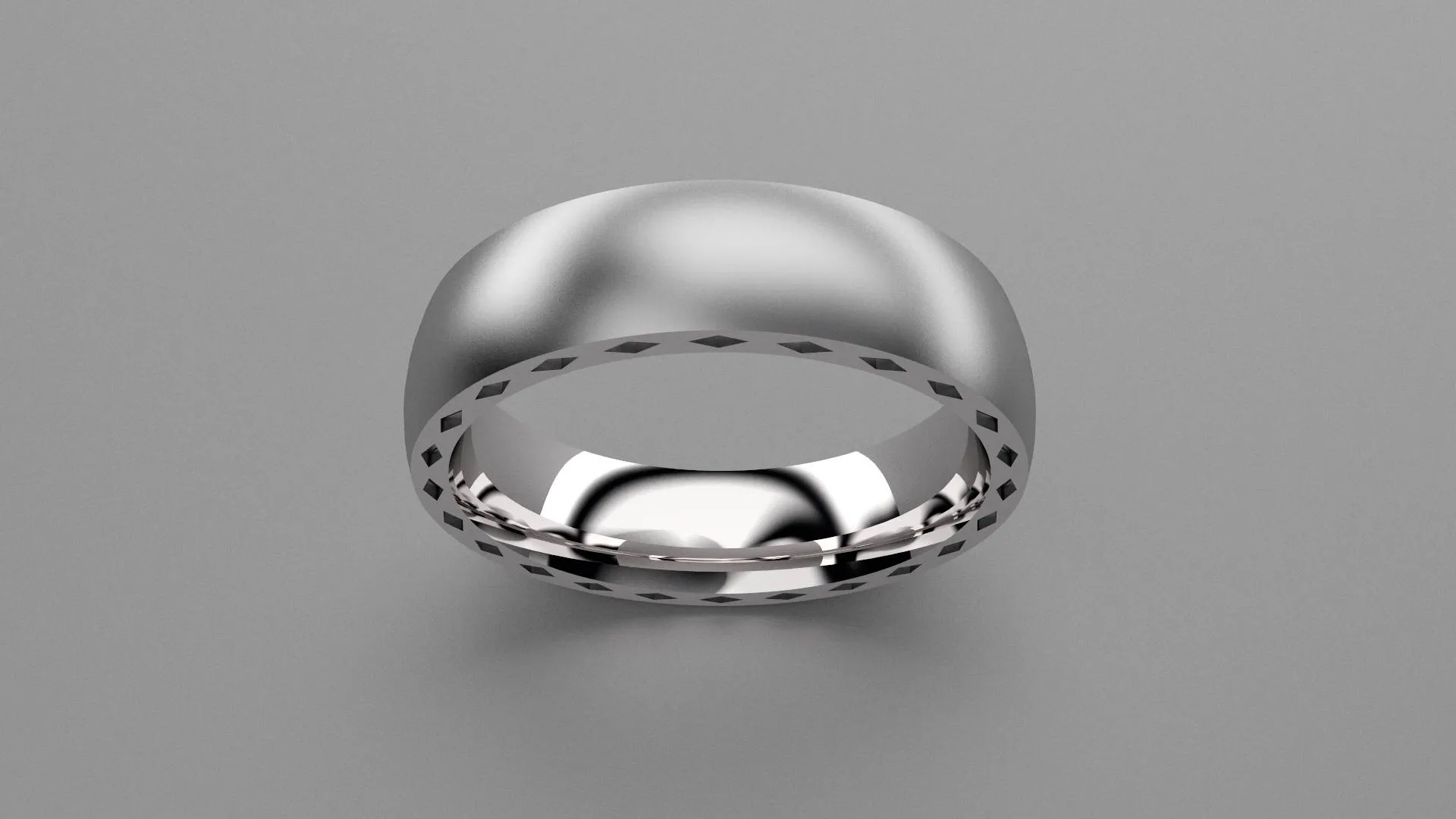 Brushed Sterling Silver 6mm Side Design Wedding Band