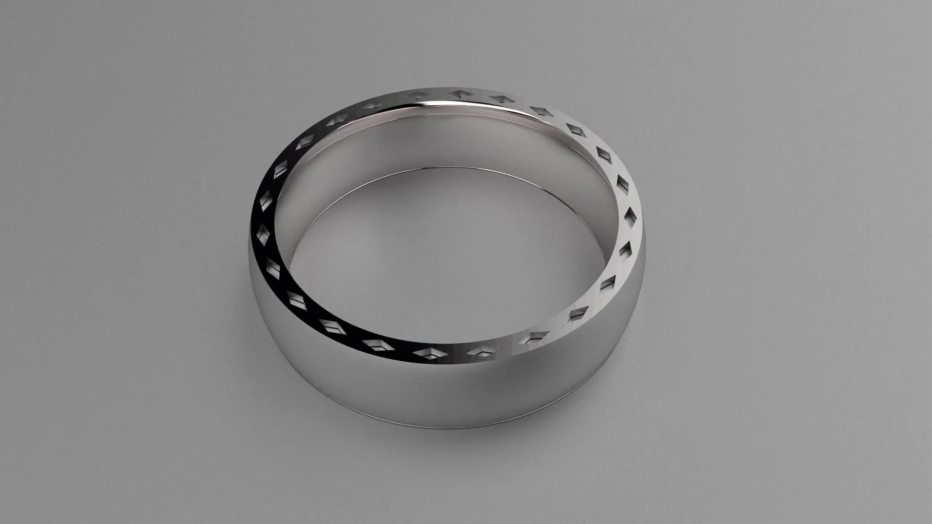 Brushed Sterling Silver 6mm Side Design Wedding Band
