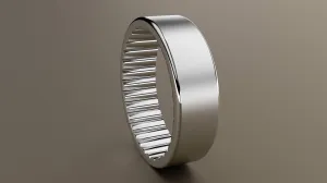 Brushed White Gold 6mm Interior Fluted Wedding Band