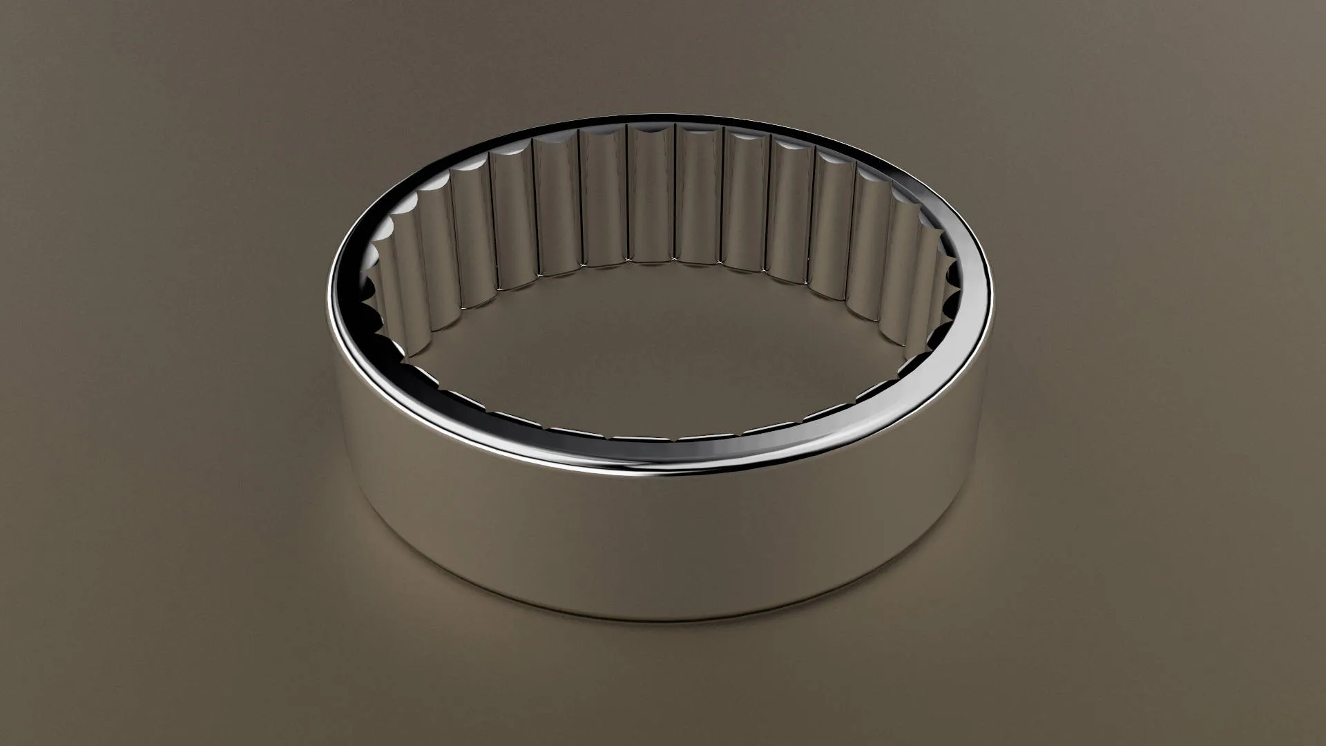 Brushed White Gold 6mm Interior Fluted Wedding Band