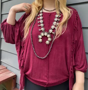 Burgundy Blues Blouse