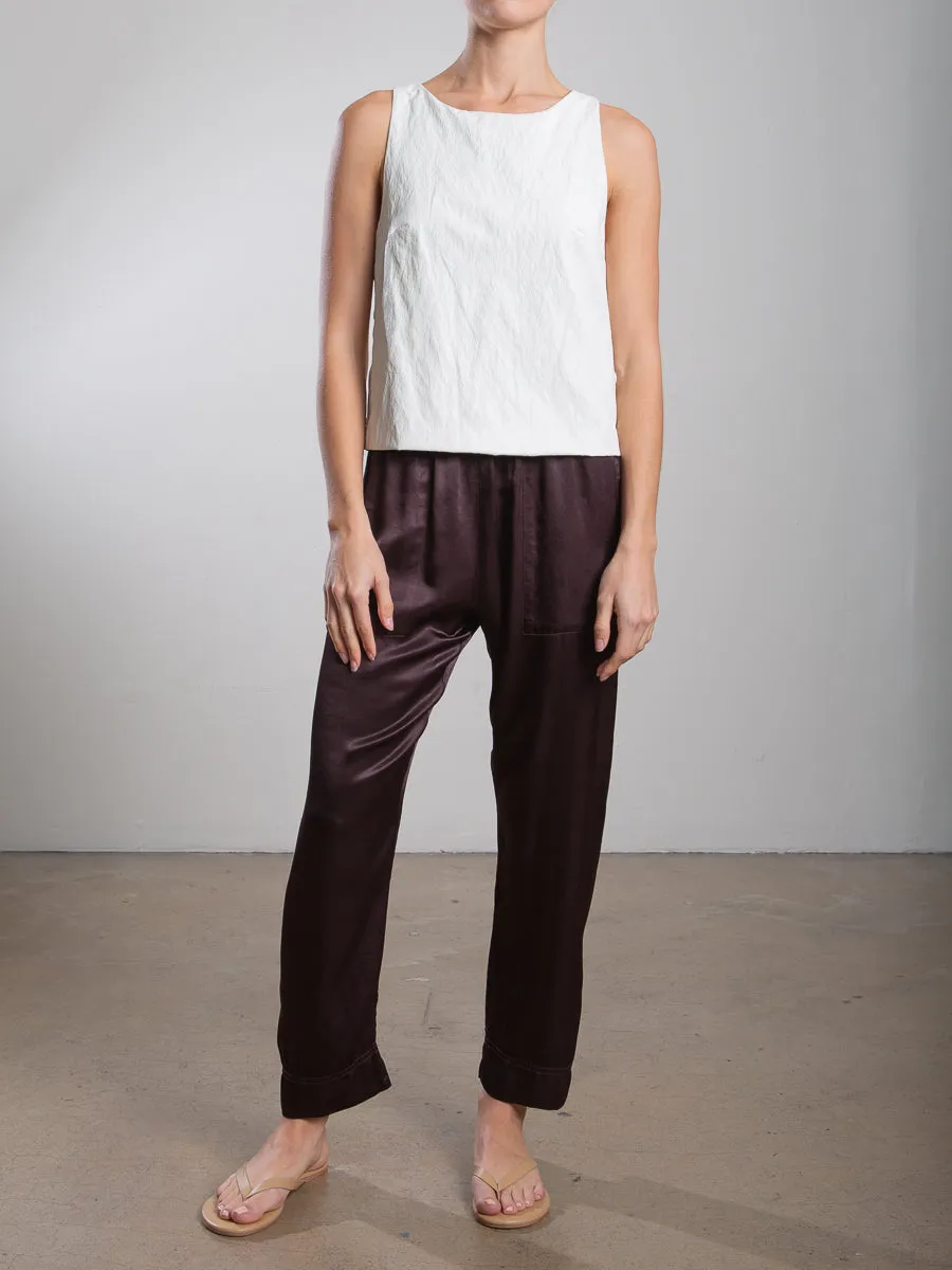 Calen Pant in Vintage Satin - Raisin