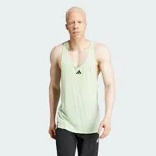 CANOTTA ADIDAS SMANICATO UOMO MAN MAGLIA GINNASTICA PALESTRA LIME